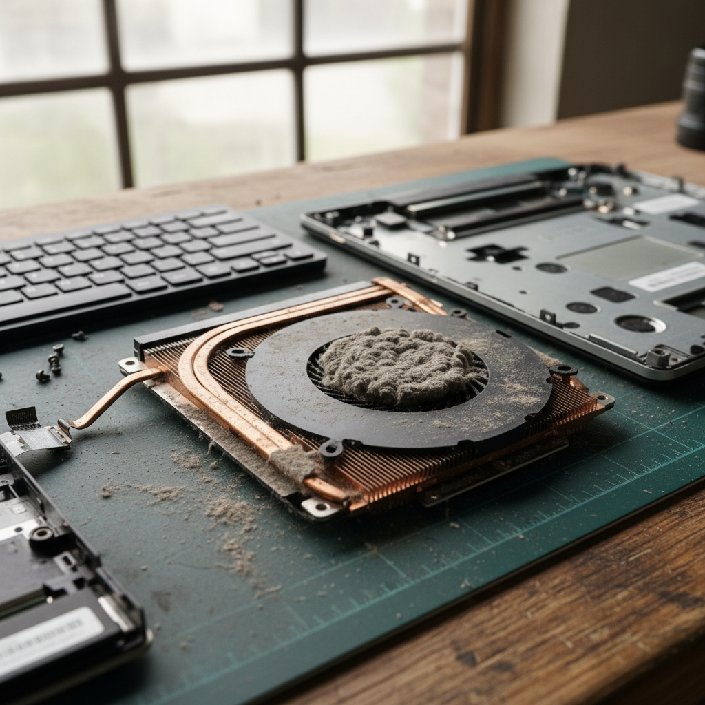 Dust-clogged laptop fan cleaning service in Malak — Darwin NT 0812