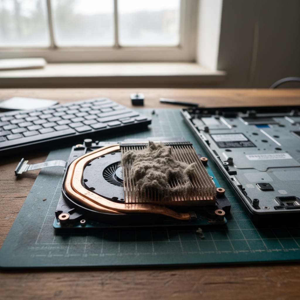 Dust-clogged laptop fan cleaning service in Marino — Adelaide SA 5049