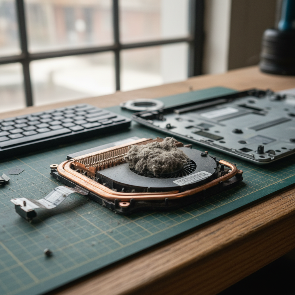 Dust-clogged laptop fan cleaning service in Marleston — Adelaide SA 5033