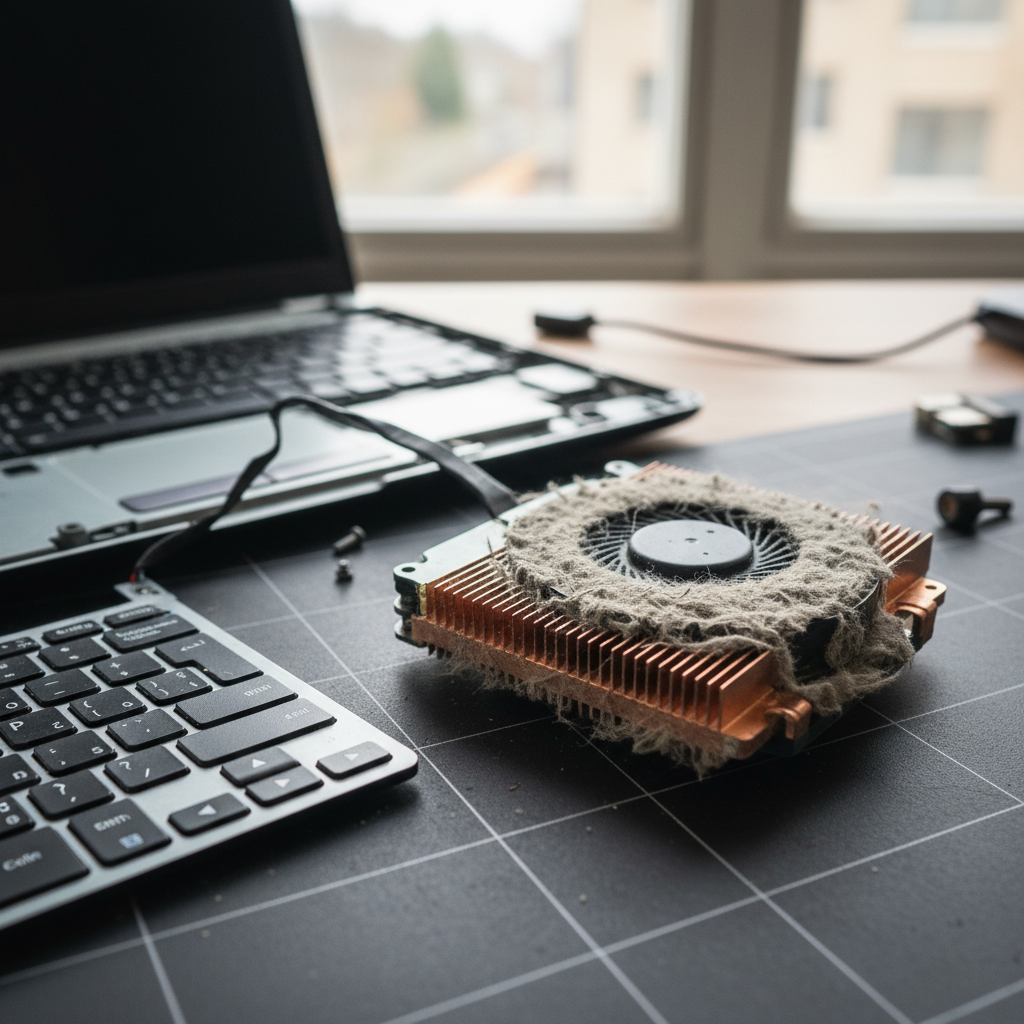 Dust-clogged laptop fan cleaning service in Marmong Point — Newcastle NSW 2284