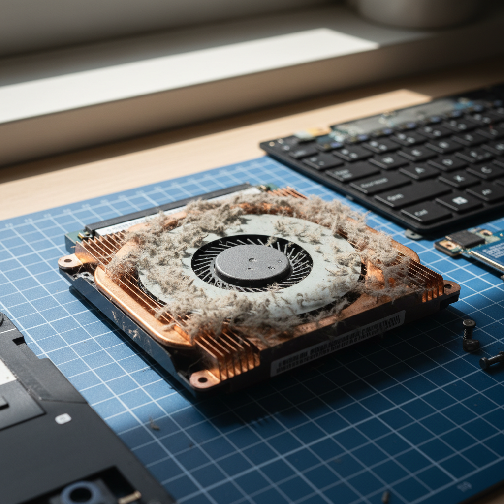 Dust-clogged laptop fan cleaning service in Maryland — Newcastle NSW 2287