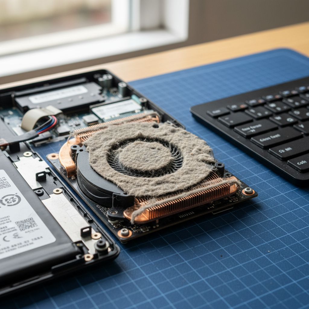 Dust-clogged laptop fan cleaning service in Mawson Lakes — Adelaide SA 5095