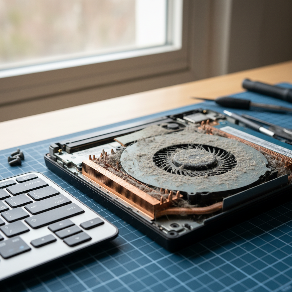 Dust-clogged laptop fan cleaning service in Mayfield — Newcastle NSW 2540