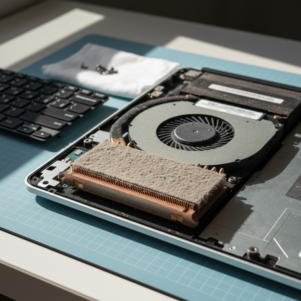 Dust-clogged laptop fan cleaning service in Mayfield — Newcastle NSW 2580