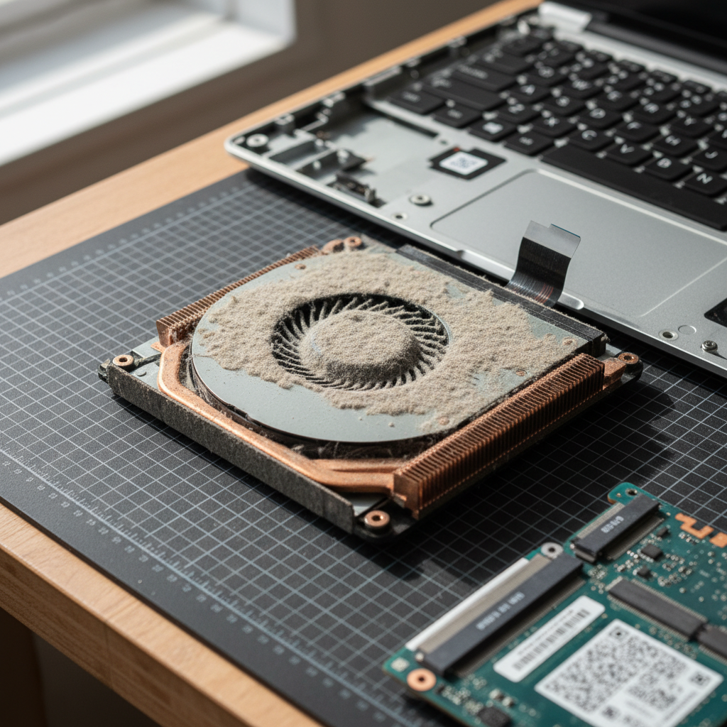 Dust-clogged laptop fan cleaning service in Mayfield — Newcastle NSW 2787