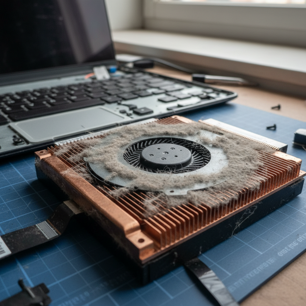 Dust-clogged laptop fan cleaning service in Mayfield West — Newcastle NSW 2304