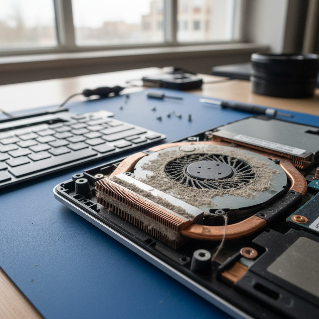 Dust-clogged laptop fan cleaning service in Mcharg Creek — Adelaide SA 5157