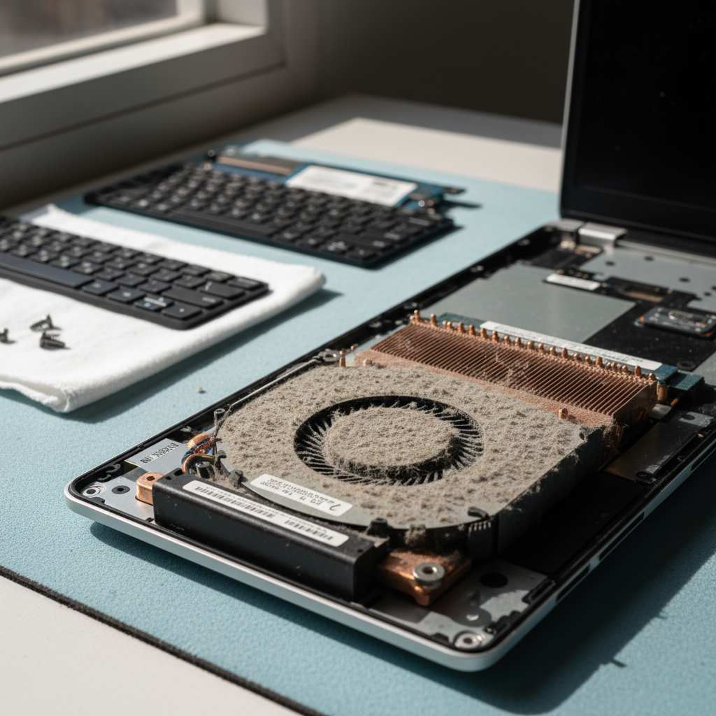 Dust-clogged laptop fan cleaning service in Mclaren Flat — Adelaide SA 5171