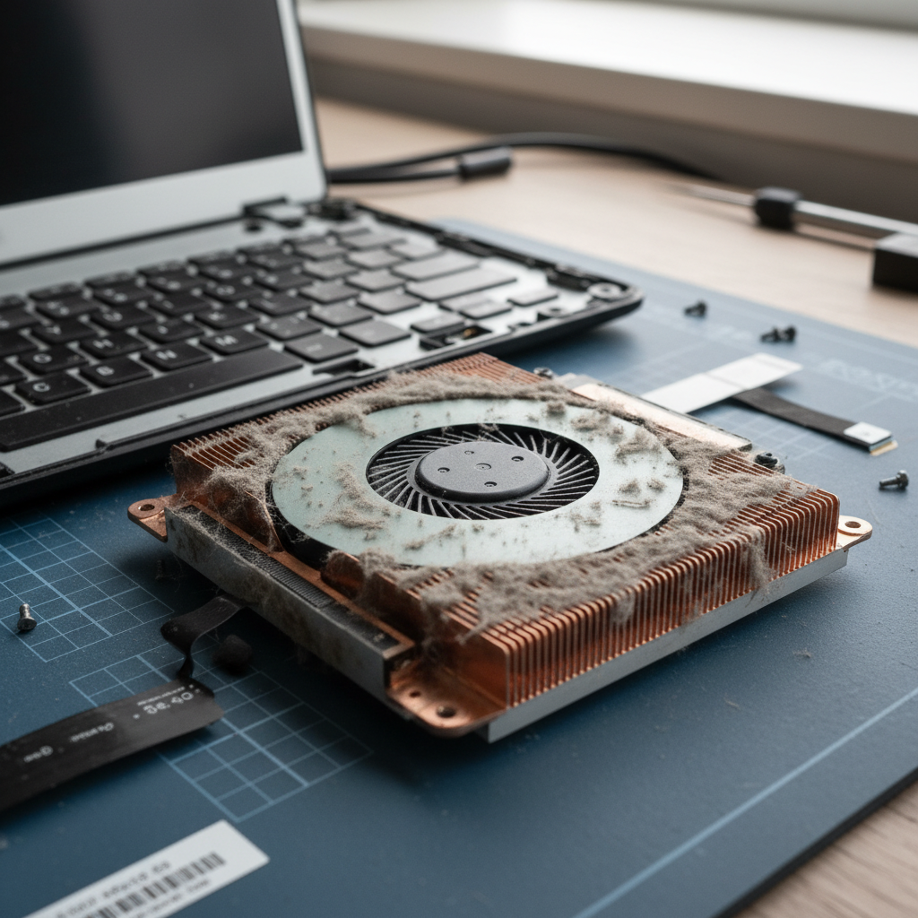 Dust-clogged laptop fan cleaning service in Melton Mowbray — Hobart TAS 7030