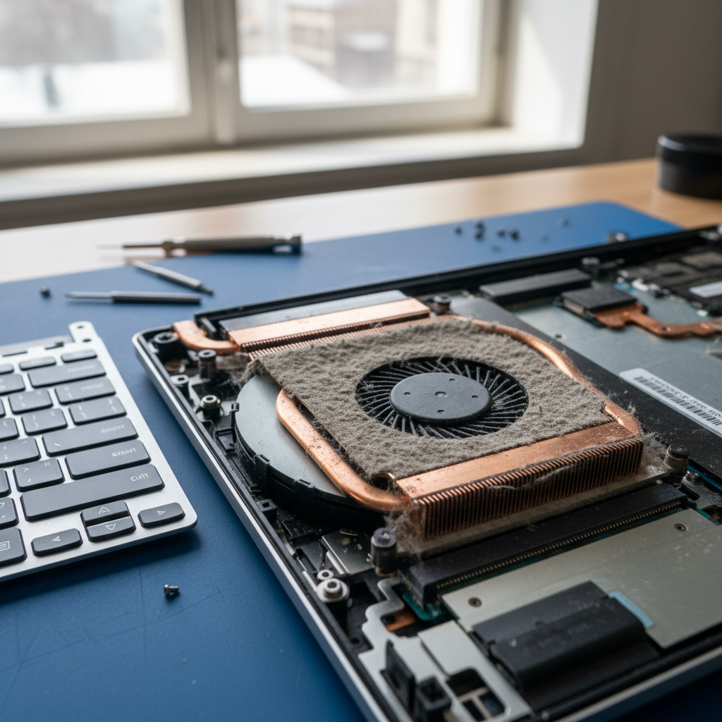 Dust-clogged laptop fan cleaning service in Melville — Newcastle NSW 2320