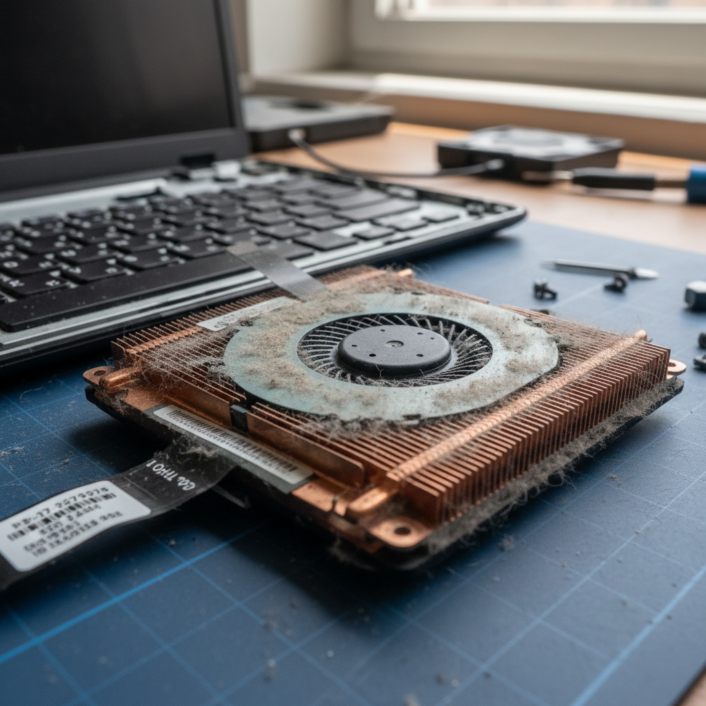 Dust-clogged laptop fan cleaning service in Merewether — Newcastle NSW 2291