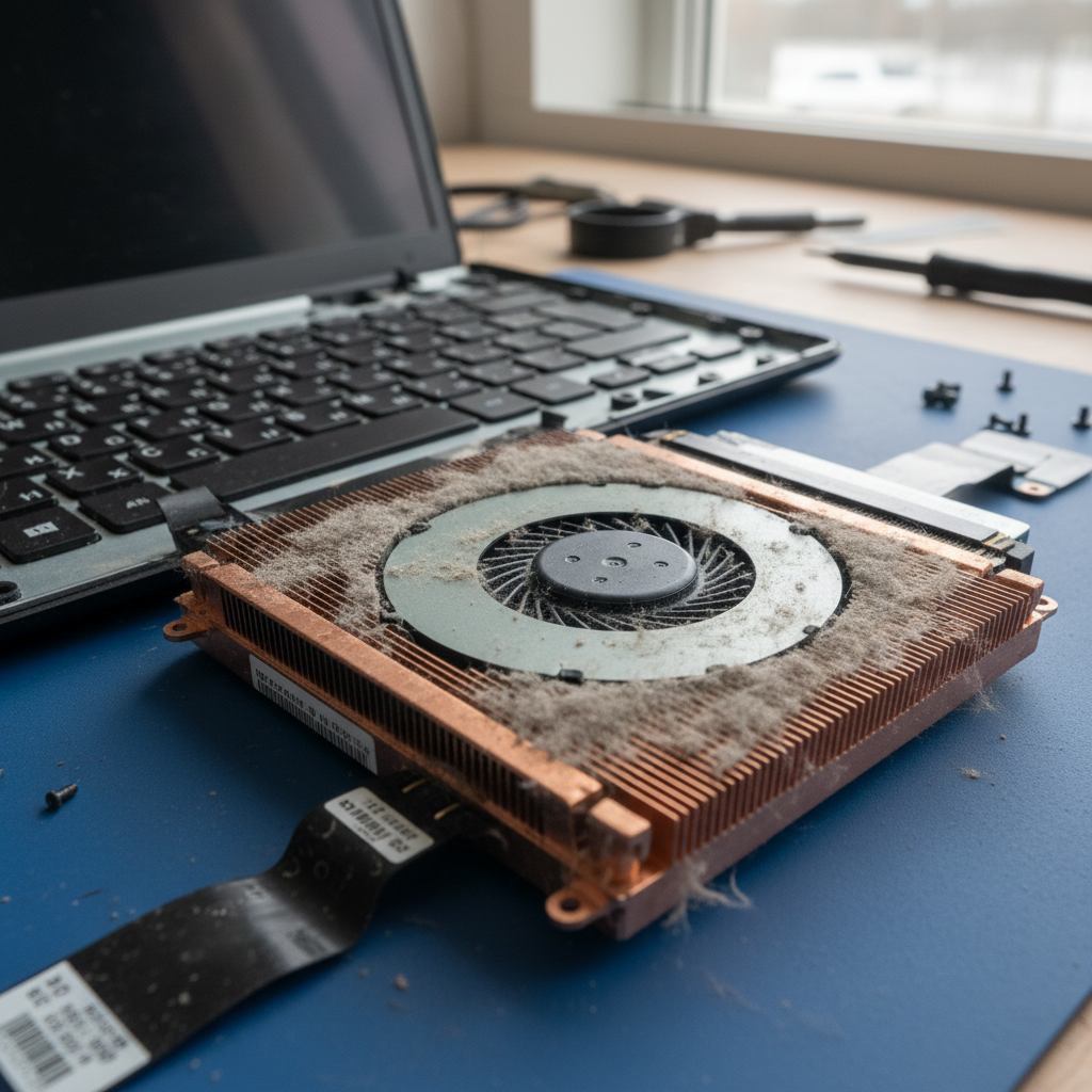 Dust-clogged laptop fan cleaning service in Mile End — Adelaide SA 5031