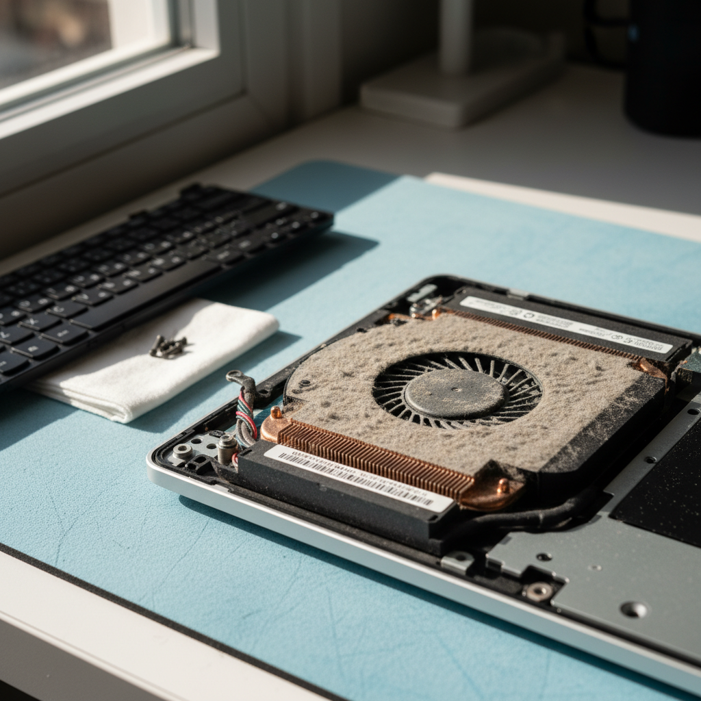 Dust-clogged laptop fan cleaning service in Millers Forest — Newcastle NSW 2324