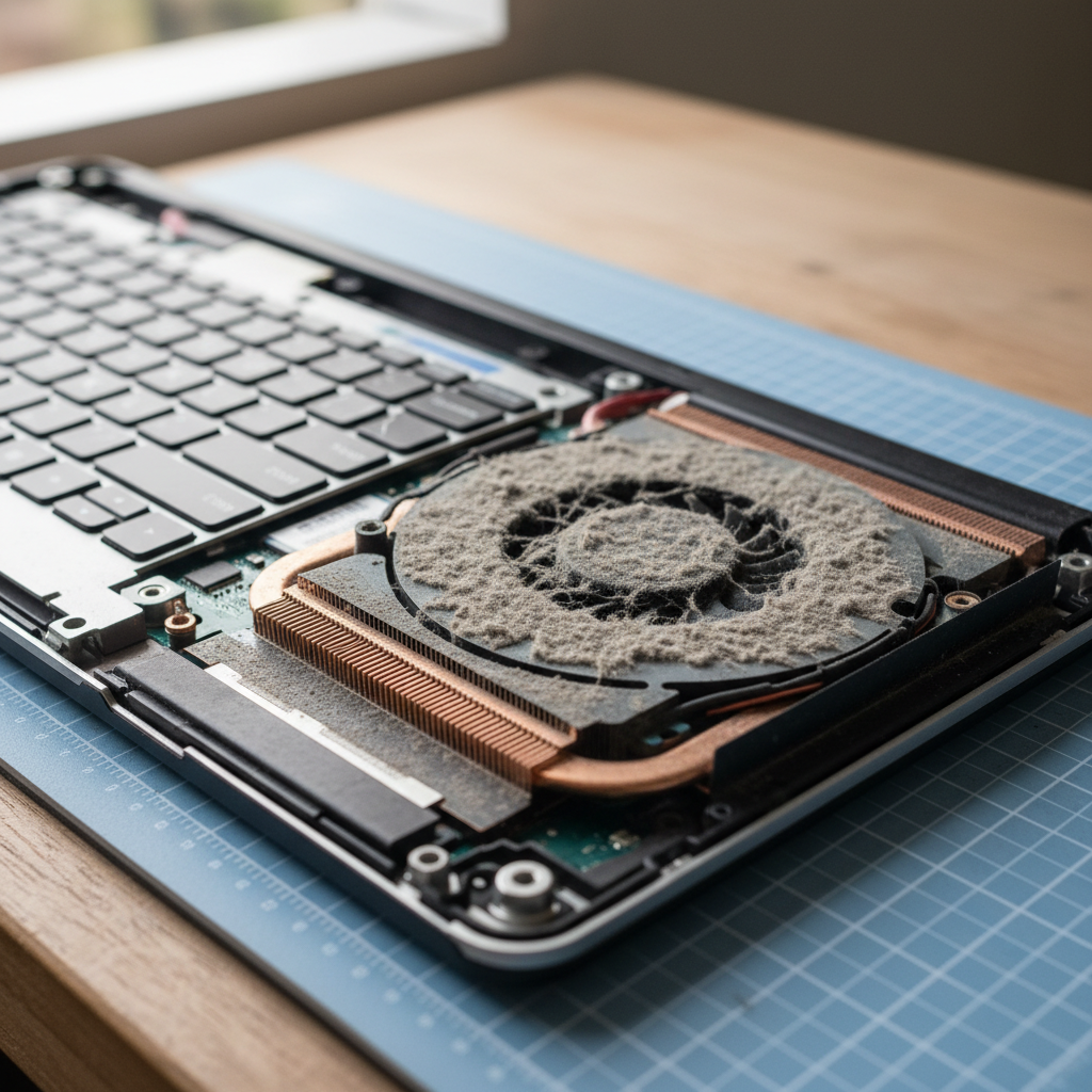 Dust-clogged laptop fan cleaning service in Millswood — Adelaide SA 5034