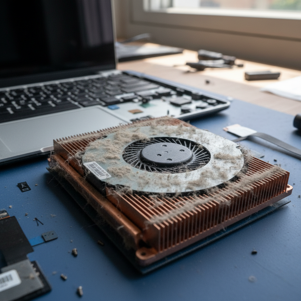 Dust-clogged laptop fan cleaning service in Minmi — Newcastle NSW 2287