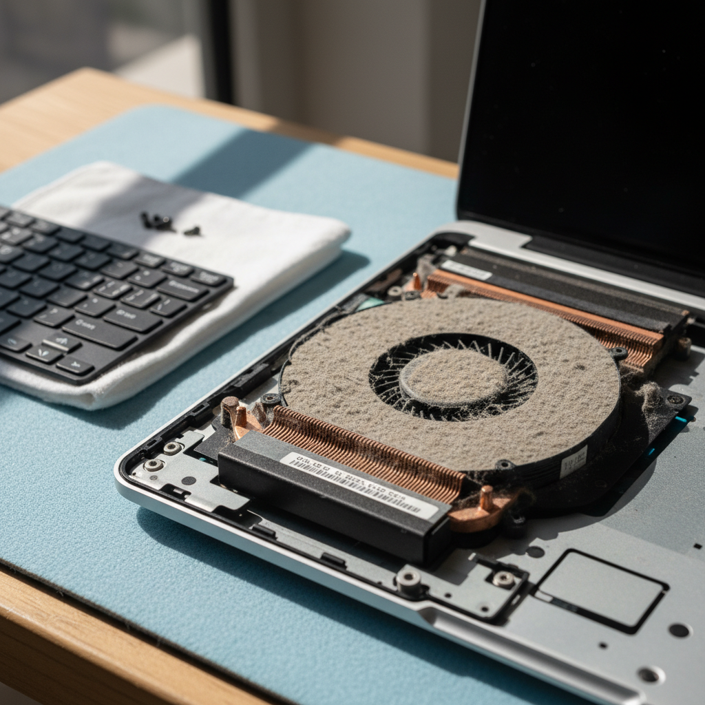 Dust-clogged laptop fan cleaning service in Mitcham — Melbourne SA 5062