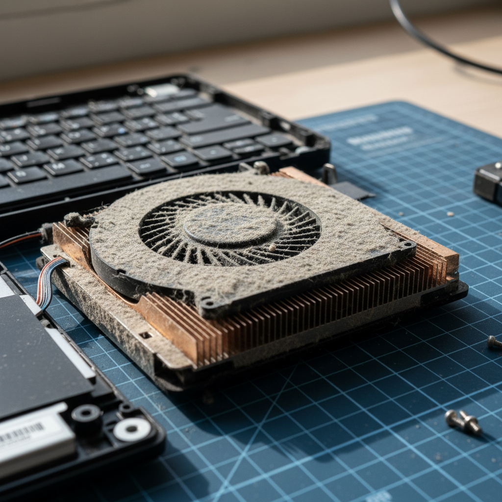 Dust-clogged laptop fan cleaning service in Mitchell — Canberra NT 0832