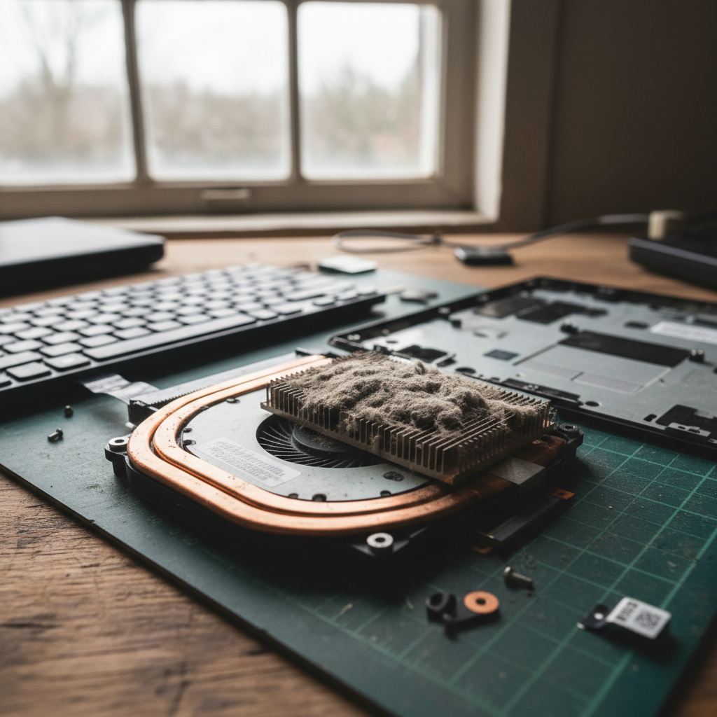 Dust-clogged laptop fan cleaning service in Moana — Adelaide SA 5169