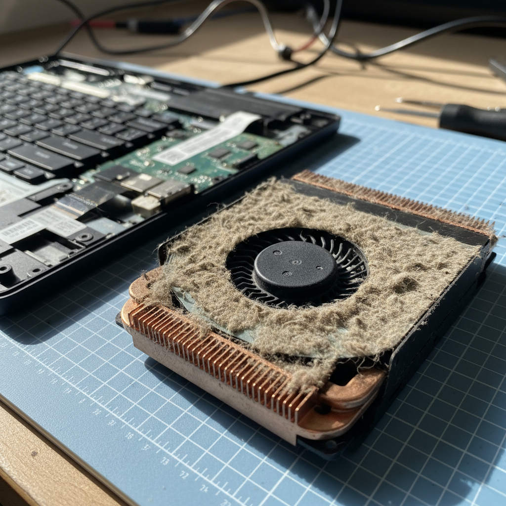 Dust-clogged laptop fan cleaning service in Modbury — Adelaide SA 5092