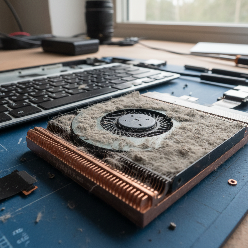 Dust-clogged laptop fan cleaning service in Moil — Darwin NT 0810