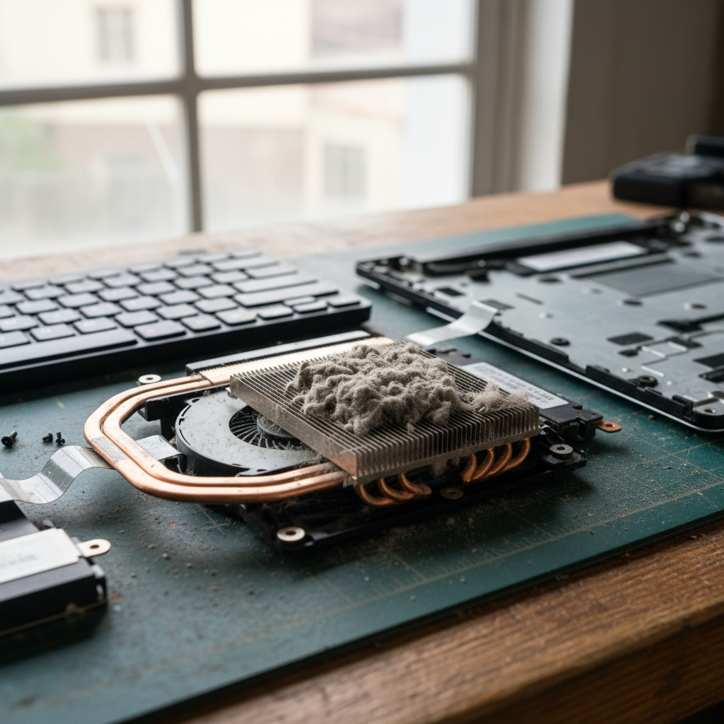 Dust-clogged laptop fan cleaning service in Montrose — Melbourne TAS 7010