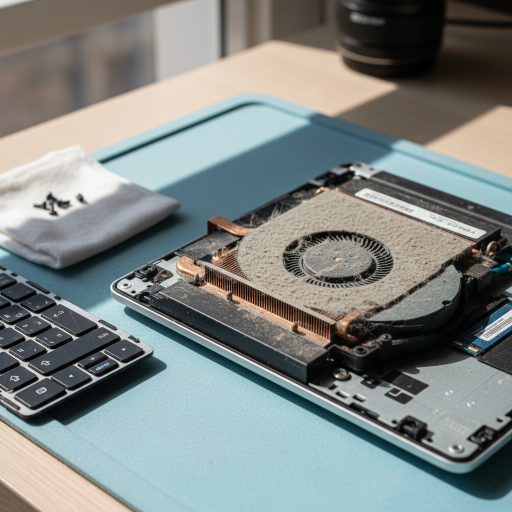 Dust-clogged laptop fan cleaning service in Morisset — Newcastle NSW 2264