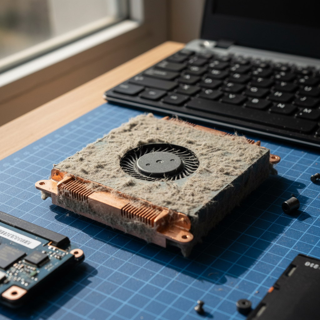 Dust-clogged laptop fan cleaning service in Morpeth — Newcastle NSW 2321