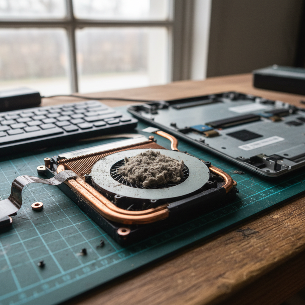 Dust-clogged laptop fan cleaning service in Mount Lofty — Adelaide SA 5152