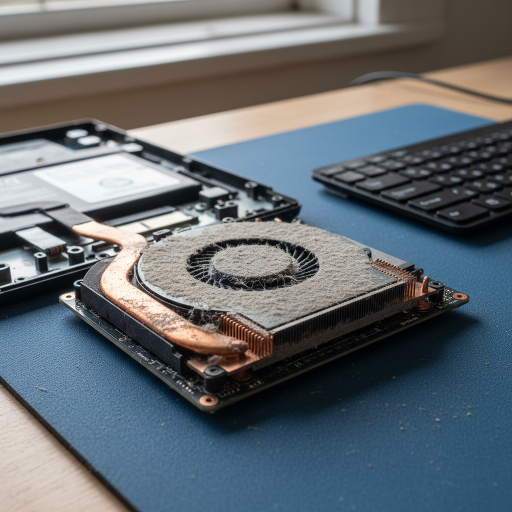 Dust-clogged laptop fan cleaning service in Mount Osmond — Adelaide SA 5064