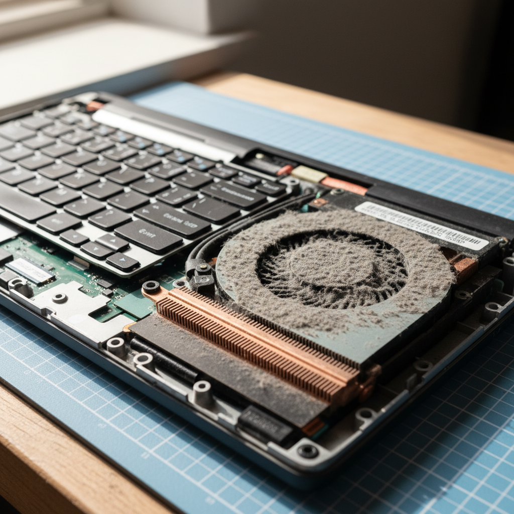 Dust-clogged laptop fan cleaning service in Mount Stuart — Hobart TAS 7000