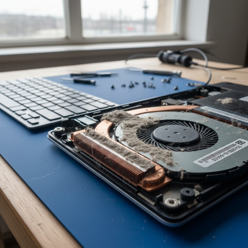 Dust-clogged laptop fan cleaning service in Mount Vincent — Newcastle NSW 2323