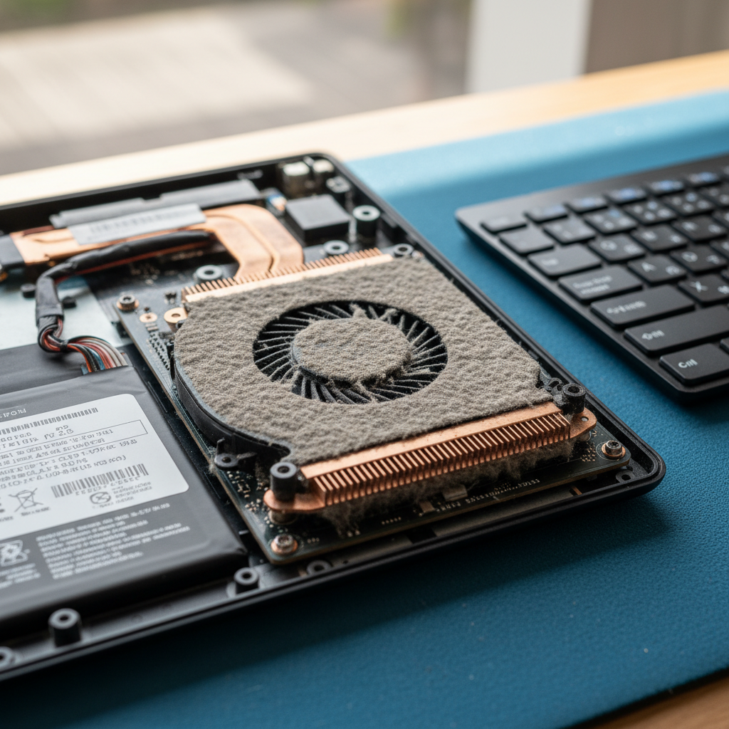 Dust-clogged laptop fan cleaning service in Mulbring — Newcastle NSW 2323