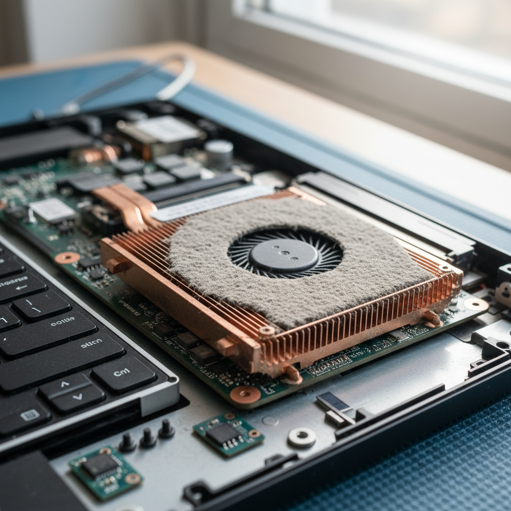 Dust-clogged laptop fan cleaning service in Munno Para Downs — Adelaide SA 5115