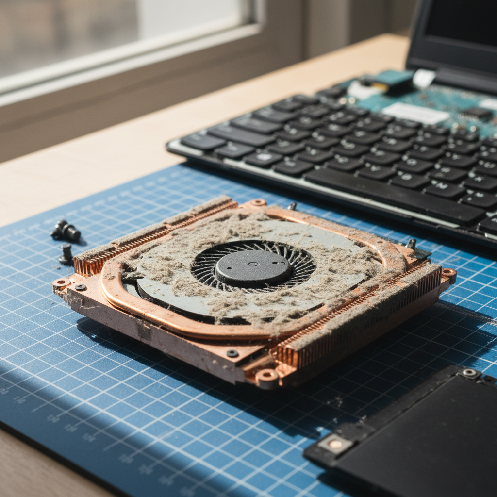 Dust-clogged laptop fan cleaning service in Mylor — Adelaide SA 5153
