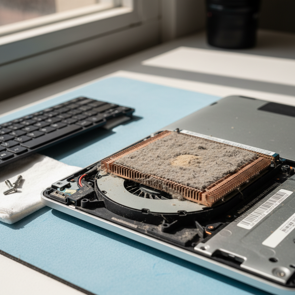 Dust-clogged laptop fan cleaning service in Neath — Newcastle NSW 2326