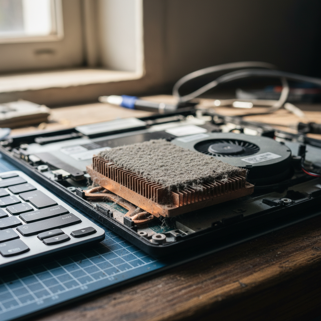 Dust-clogged laptop fan cleaning service in Nelson Bay — Newcastle NSW 2315
