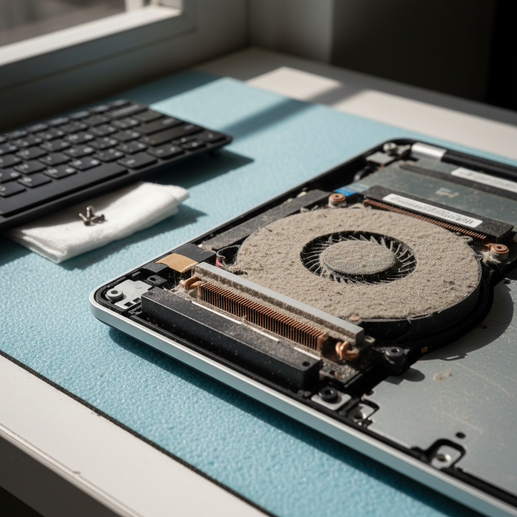 Dust-clogged laptop fan cleaning service in Nelsons Plains — Newcastle NSW 2324