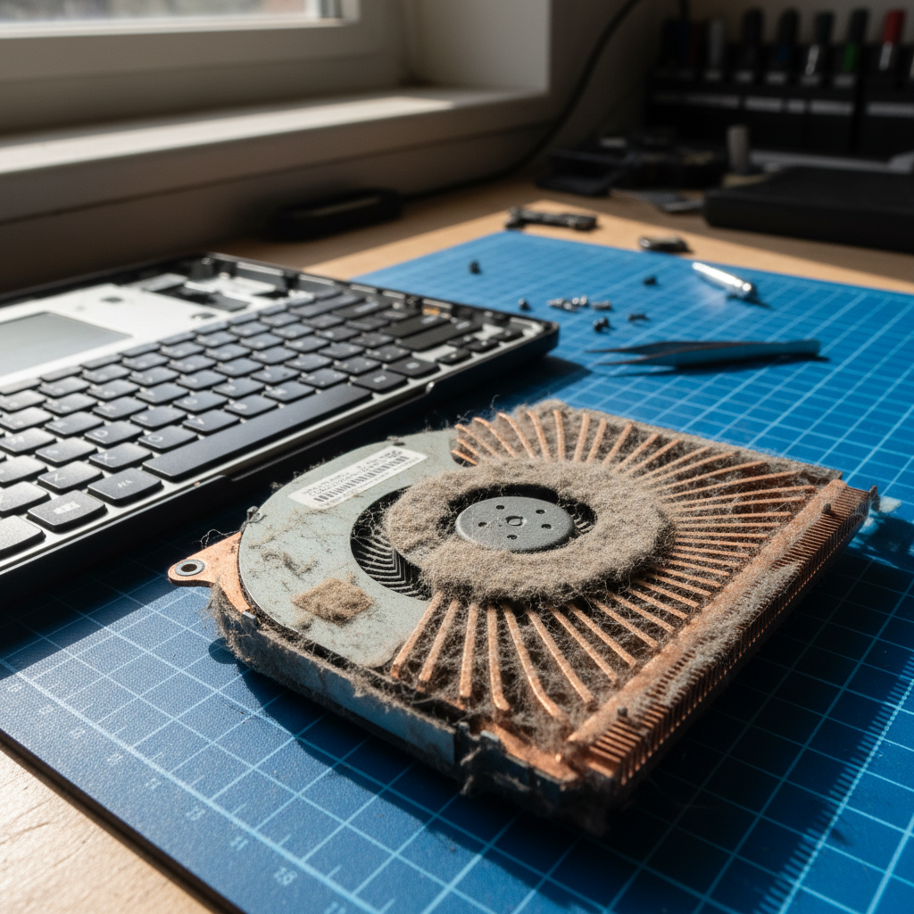 Dust-clogged laptop fan cleaning service in Netley — Adelaide SA 5037