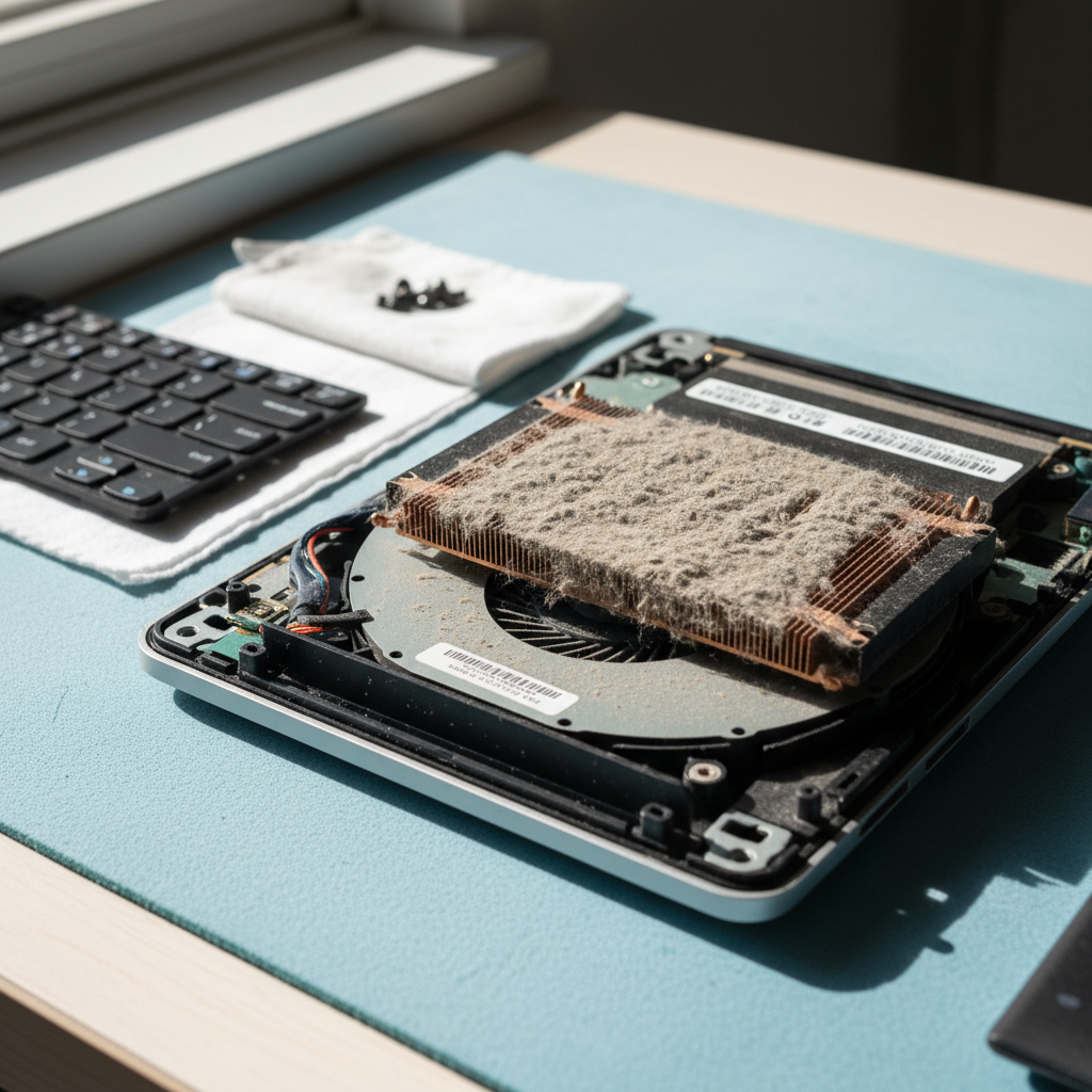 Dust-clogged laptop fan cleaning service in New Lambton — Newcastle NSW 2305