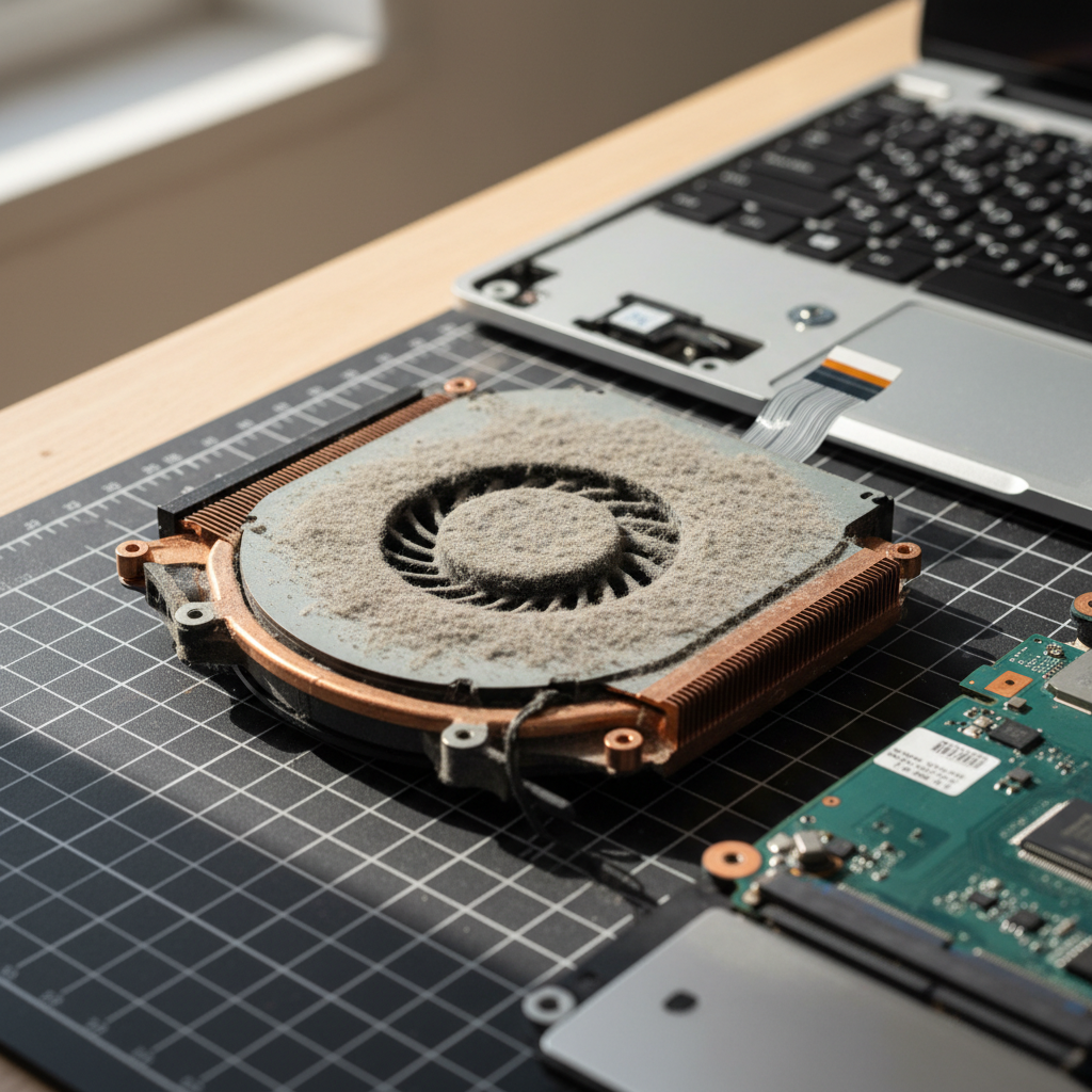 Dust-clogged laptop fan cleaning service in New Lambton Heights — Newcastle NSW 2305