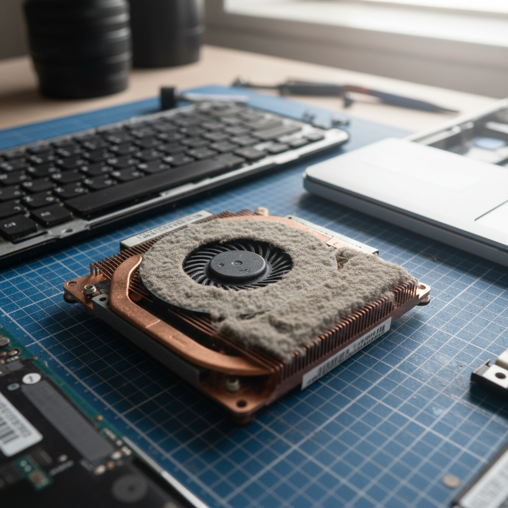 Dust-clogged laptop fan cleaning service in New Town — Hobart TAS 7008