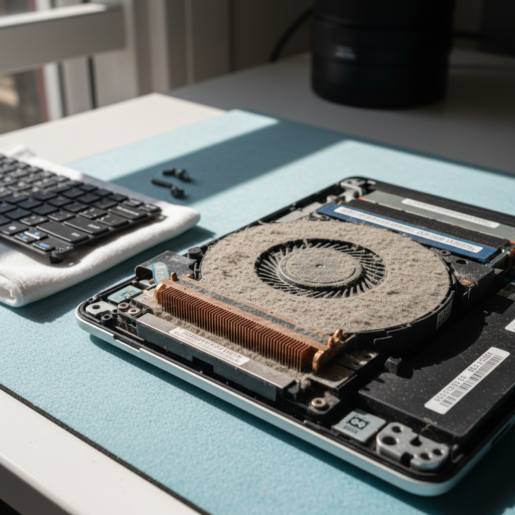 Dust-clogged laptop fan cleaning service in Newton — Adelaide SA 5074