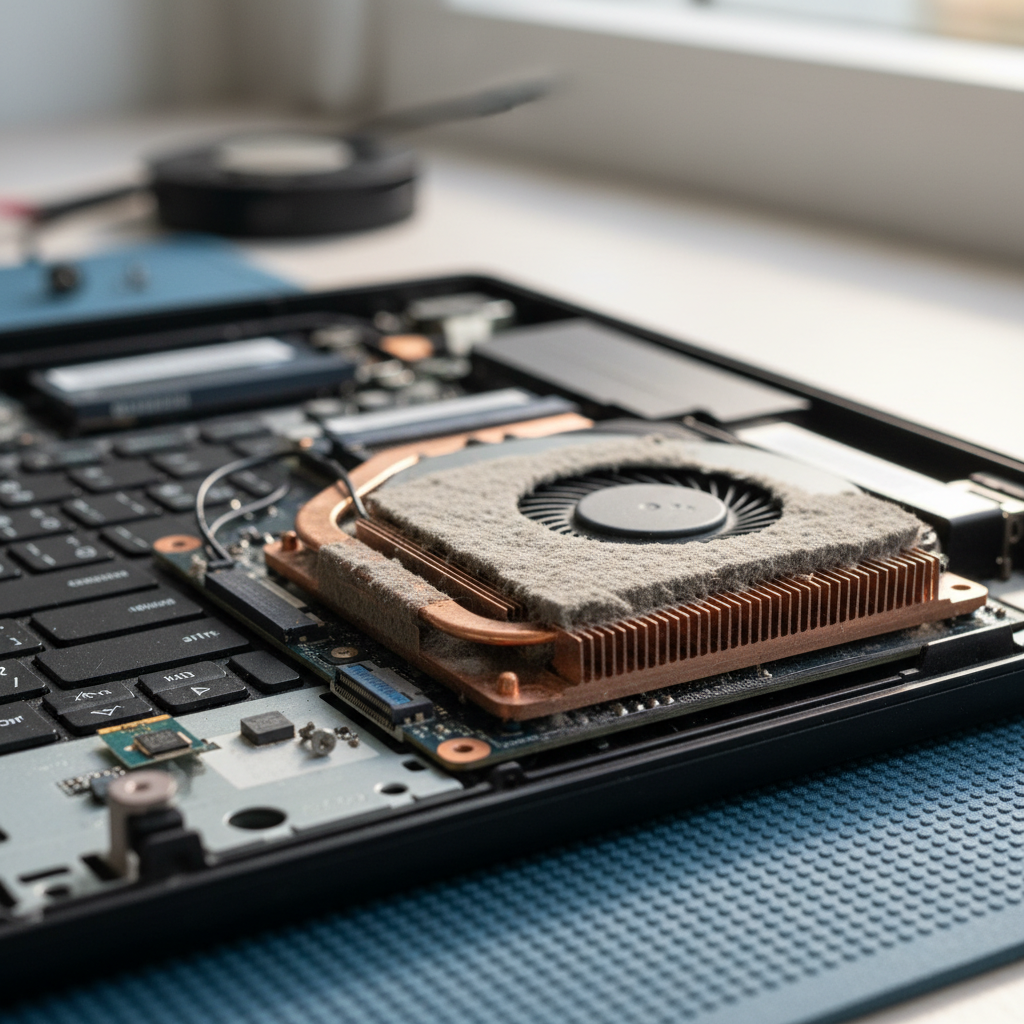 Dust-clogged laptop fan cleaning service in Nords Wharf — Newcastle NSW 2281