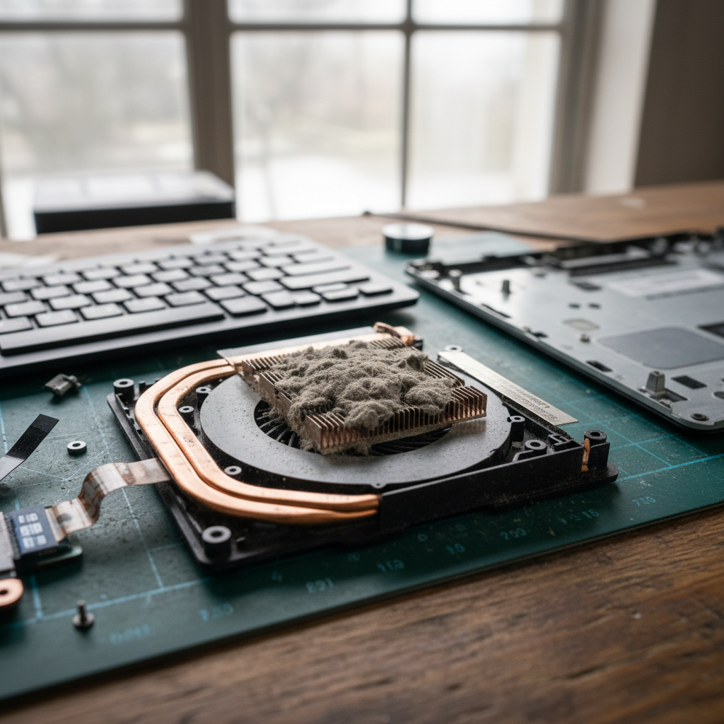 Dust-clogged laptop fan cleaning service in North Lambton — Newcastle NSW 2299