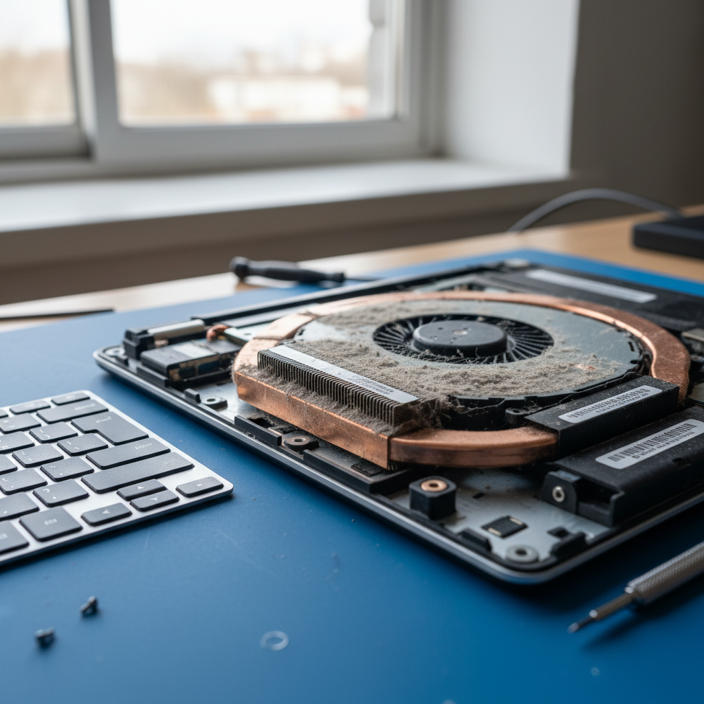 Dust-clogged laptop fan cleaning service in Northfield — Adelaide SA 5085