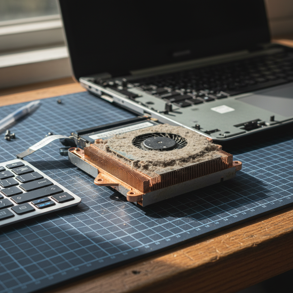 Dust-clogged laptop fan cleaning service in Novar Gardens — Adelaide SA 5040