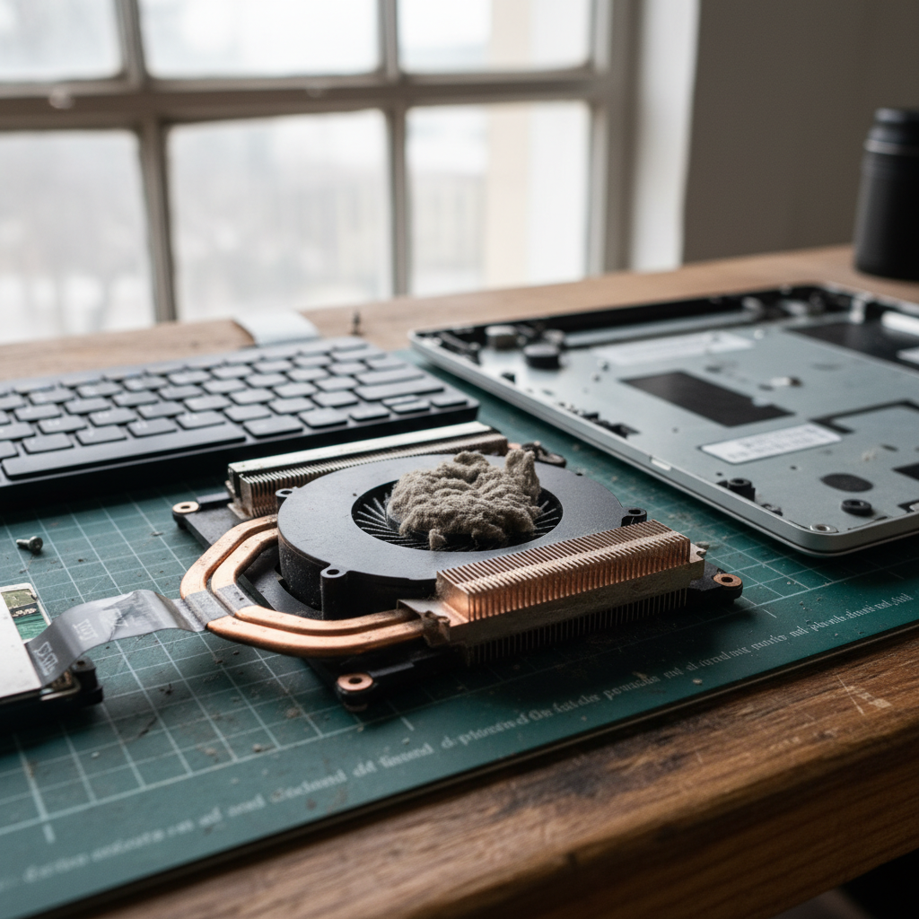 Dust-clogged laptop fan cleaning service in Oakhampton — Newcastle NSW 2320
