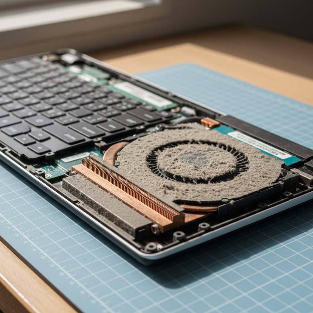 Dust-clogged laptop fan cleaning service in Oaklands Park — Adelaide SA 5046