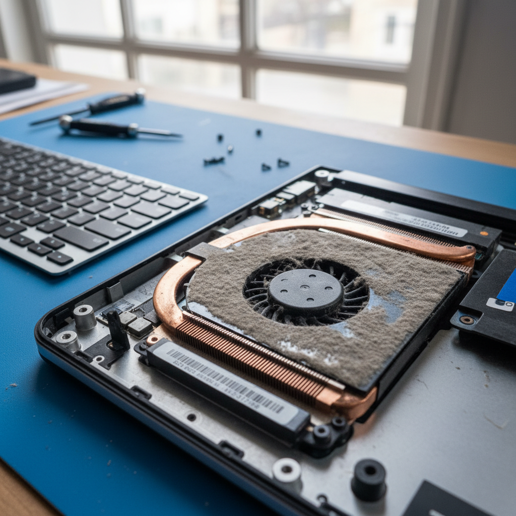 Dust-clogged laptop fan cleaning service in Onkaparinga Hills — Adelaide SA 5163