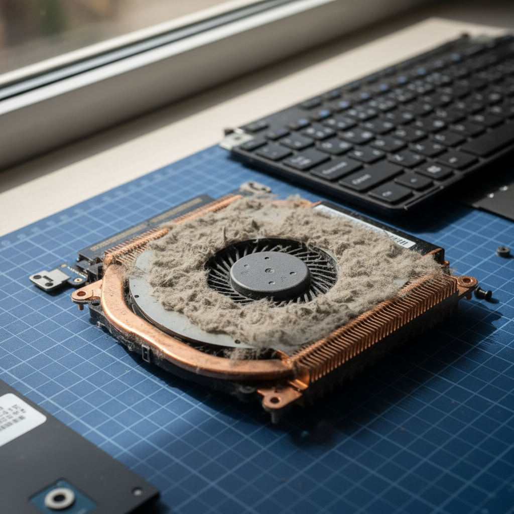 Dust-clogged laptop fan cleaning service in Oswald — Newcastle NSW 2321